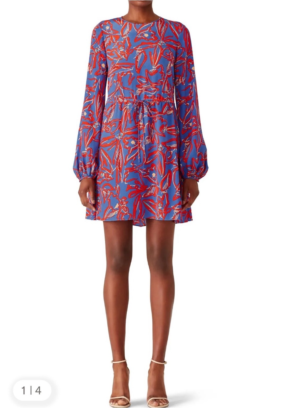 Diane Von Furstenberg Abstract Print Long-Sleeve Mini Dress